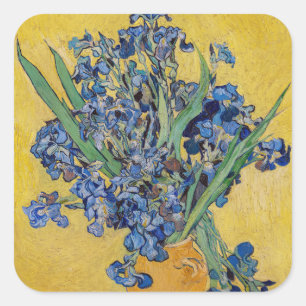 Sticker Carré Vincent van Gogh - Vase avec iris