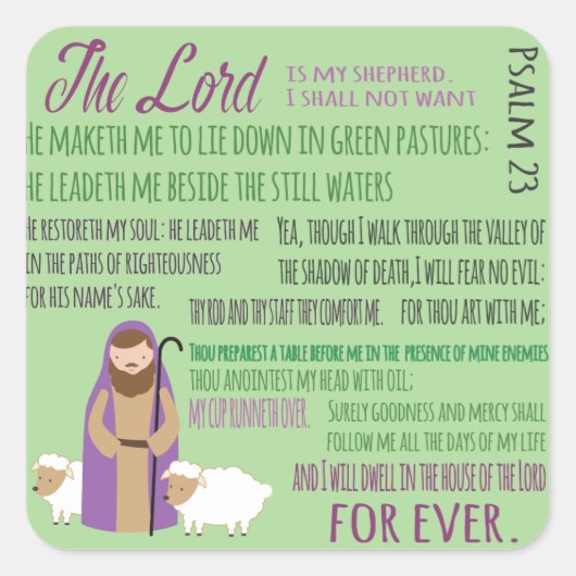 Sticker Carré Vingt-troisième psaume (Devant)