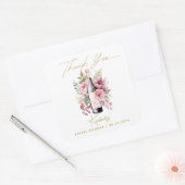 Sticker Carré Vino avant les Vœux Élégante Fête de Mariage à l'a (Enveloppe)