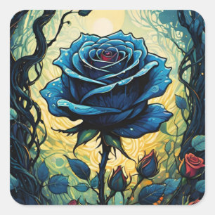 Sticker Carré Vins Roses bleus 1