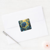 Sticker Carré Vins Roses bleus 2 (Enveloppe)