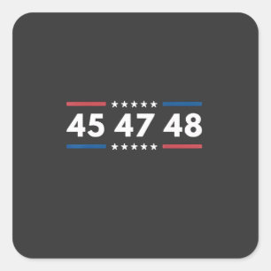 Sticker Carré Vintage 45 47 48 Trump 2024 États-Unis Président d