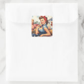 Sticker Carré Vintage Américaine (Sac)