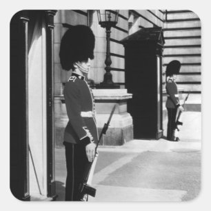 Sticker Carré Vintage Angleterre London sentry à Buckingham 1970