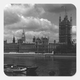 Sticker Carré Vintage Angleterre Londres Chambres les années 70