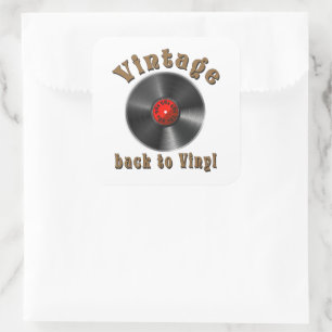 Sticker Carré Vintage - Back to Vinyl, the record is back
