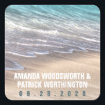 Sticker Carré Vintage Beach Waves et mariage de sable Favoriser<br><div class="desc">Stickers vintage Beach Waves and Sand Wedding Favor - utilisez ceux-ci pour habiller les enveloppes, utiliser sur divers objets à votre réception et plus encore. Le design présente un bel aménagement de plage de sable et de vagues. Voir la collection correspondante dans cette conception qui se trouve sur cette page....</div>