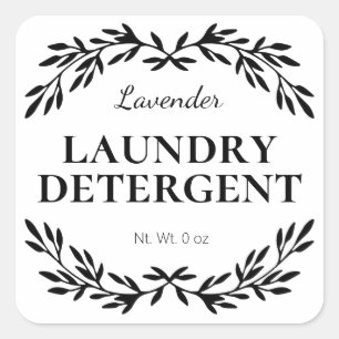 Sticker Carré Vintage Blanc do-it-yourself Lessive Détergent Éti