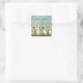 Sticker Carré Vintage Bunny Pâques (Sac)