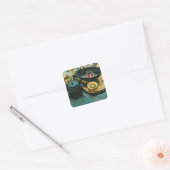 Sticker Carré Vintage cadeau sushi (Enveloppe)