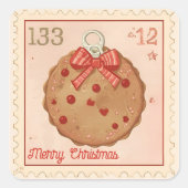 Sticker Carré Vintage Christmas Cookie Ornament (Devant)