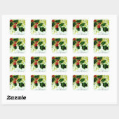 Sticker Carré Vintage Christmas Holly (Feuille)