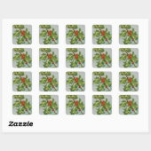 Sticker Carré Vintage Christmas Holly (Feuille)