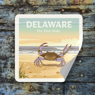 Sticker Carré Vintage Delaware