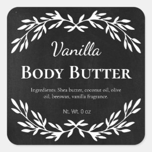 Sticker Carré Vintage do-it-yourself Vanilla Beurre de corps Éti