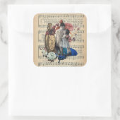 Sticker Carré Vintage Enfants & Collage Floral (Sac)