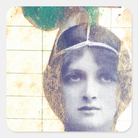 Sticker Carré Vintage femme (Devant)
