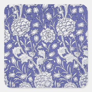 Sticker Carré Vintage Fleur Vieux - William Morris