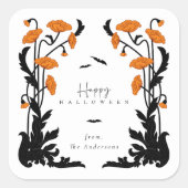 Sticker Carré Vintage Floral Frame Halloween Party (Devant)