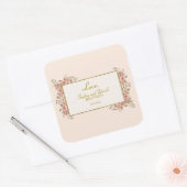 Sticker Carré Vintage Floral Gold Foil Mariage (Enveloppe)