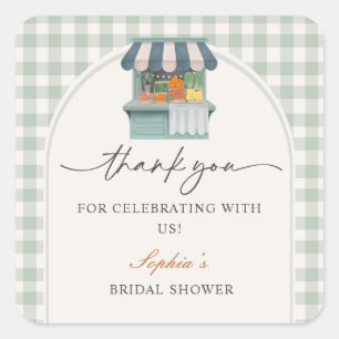 Sticker Carré Vintage Frais du Marché Gingram Enterrement de Vie