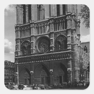 Sticker Carré Vintage France Paris Cathédrale Notre-Dame