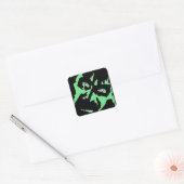 Sticker Carré Vintage Frankenstein Monster Green Black Retro (Enveloppe)