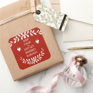 Sticker Carré Vintage GARDER CALME SE MARIER Déjà