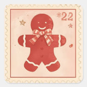 Sticker Carré Vintage Gingerbread Man Christmas  (Devant)