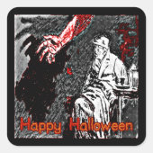 Sticker Carré Vintage Halloween (Devant)