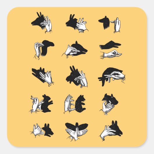 Sticker Carré Vintage Hand (Devant)