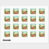 Sticker Carré Vintage Hawaii (Feuille)