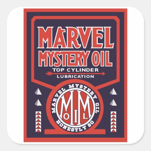 Sticker Carré Vintage Huile (Devant)