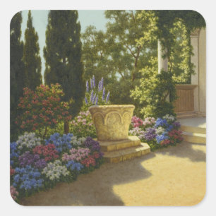 Sticker Carré Vintage Ivan Choultse Jardin Villa Cypris
