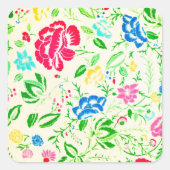 Sticker Carré Vintage Jardin Naturel Fleur Fleurir Art (Devant)