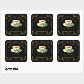 Sticker Carré Vintage Lemon Balm Tea Square Label (Feuille)