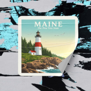 Sticker Carré Vintage Maine