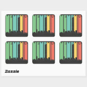 Sticker Carré Vintage Memphis (Feuille)