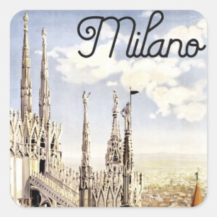 Sticker Carré Vintage Milan Italie