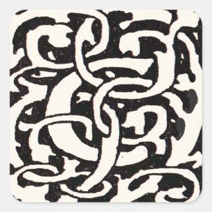 Sticker Carré Vintage Monogram C Art Nouveau Letter