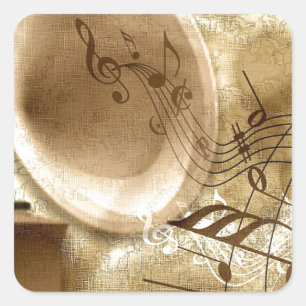 Sticker Carré Vintage music