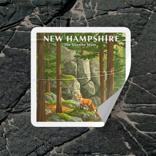Sticker Carré Vintage New Hampshire