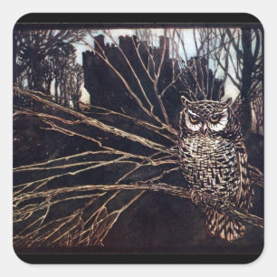 Sticker Carré Vintage Night Owl Rackham