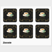 Sticker Carré Vintage Peppermint Tea Square Label (Feuille)