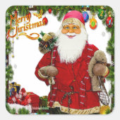 Sticker Carré Vintage Père Noël Joyeux Noël (Devant)