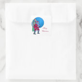 STICKER CARRÉ VINTAGE PÈRE NOËL, NOËL SACK, JOUETS DANS STARRY S (Sac)