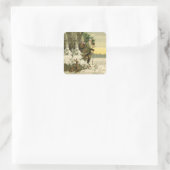 Sticker Carré Vintage Père Noël Noël Victorien (Sac)