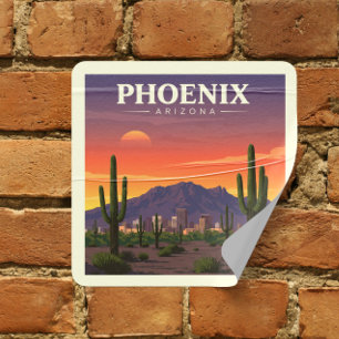 Sticker Carré Vintage Phoenix Arizona