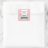Sticker Carré Vintage retro typewriter and paper design (Sac)