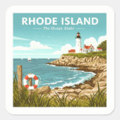 Sticker Carré Vintage Rhode (Devant)